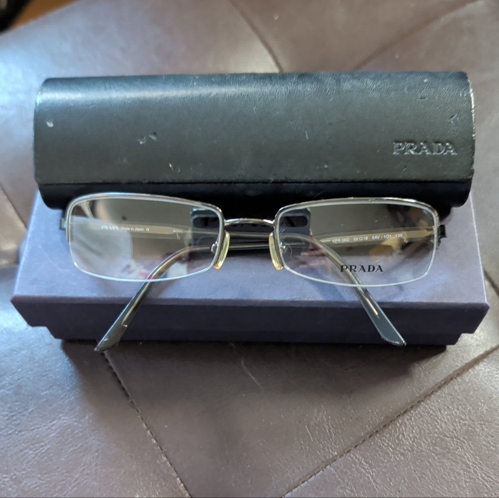 Prada Rimless Rectangular Eyeglasses in Gold and … - image 7